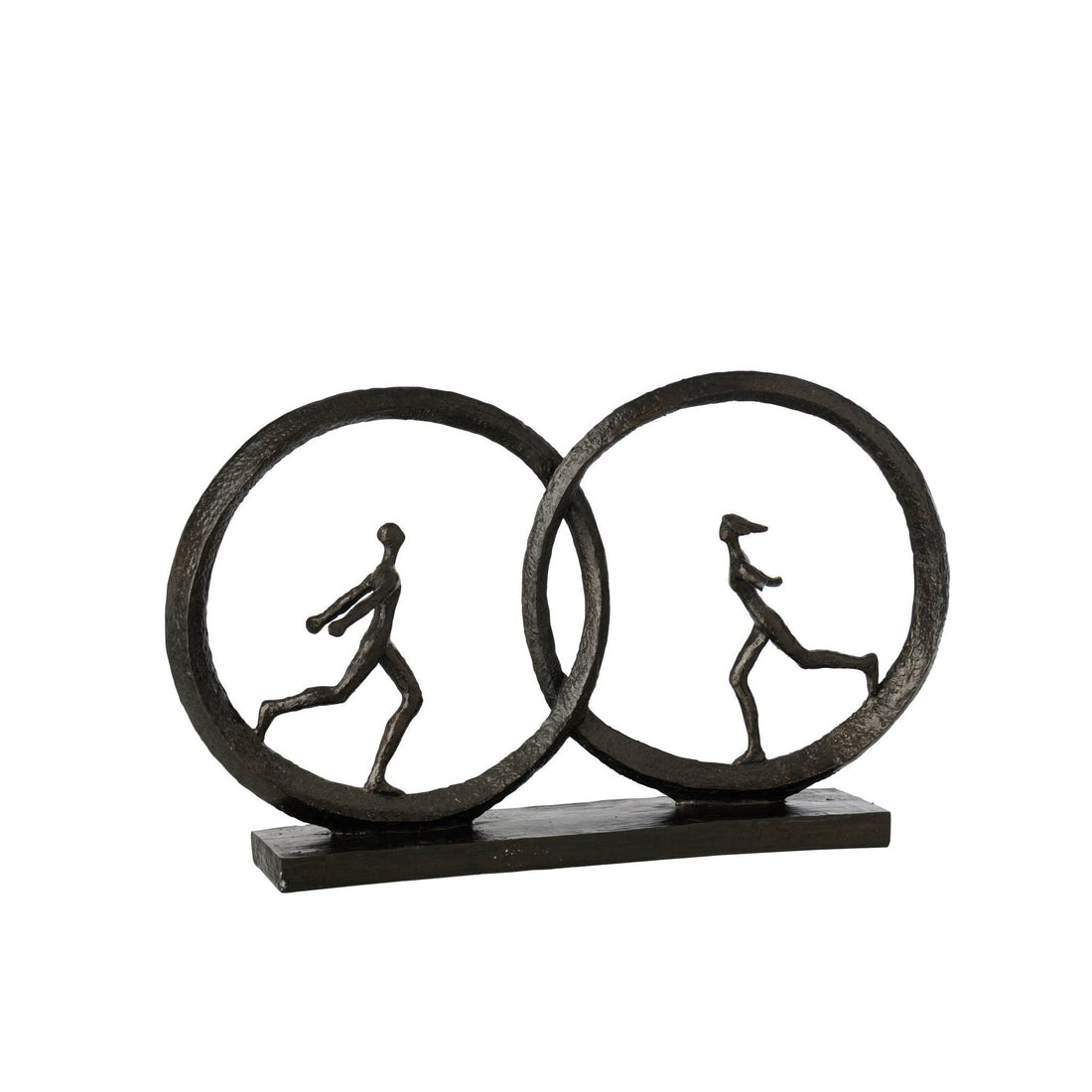 Scultura Coppia in Anello Poliresina Nera J-Line