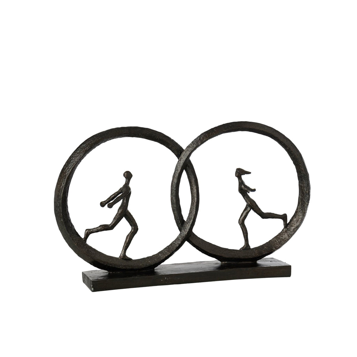 Scultura Coppia in Anello Poliresina Nera J-Line
