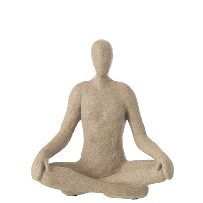 Scultura Yoga in resina beige J-Line