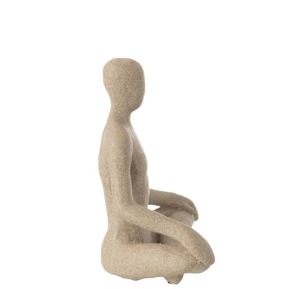 Scultura Yoga in resina beige J-Line