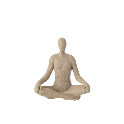 Scultura Yoga in resina beige J-Line