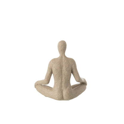 Scultura Yoga in resina beige J-Line