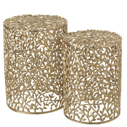Bijzettafel Aluminium Goudkleurig Set van 2