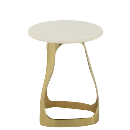 Bijzettafel Aluminium/Steen Goudkleurig/Wit Large J-Line