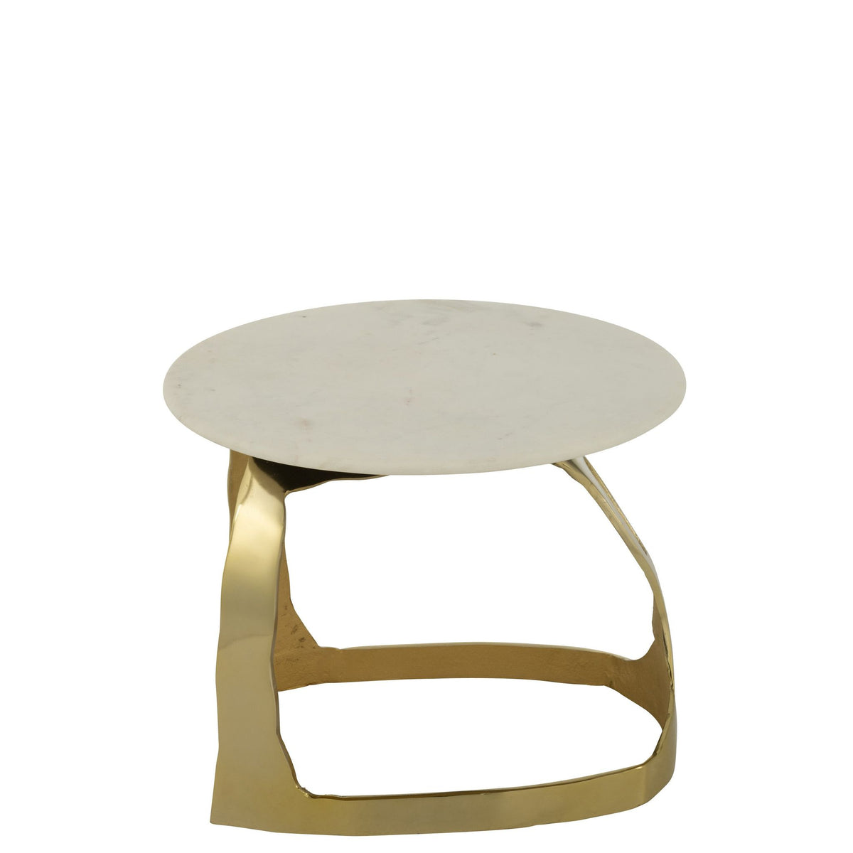 Bijzettafel Aluminium/Steen Goudkleurig/Wit Small J-Line