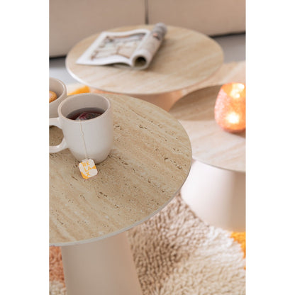 Bijzettafel Column Kegel Metaal Ecru/Beige
