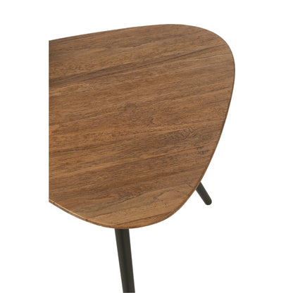 Bijzettafel Driehoek Gerecycleerd Teak Naturel Set van 2 J-Line