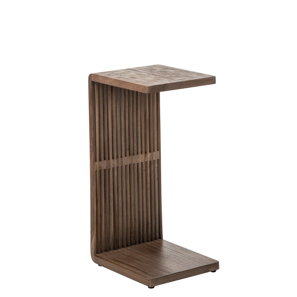 Tavolino a doghe in legno riciclato marrone scuro J-Line