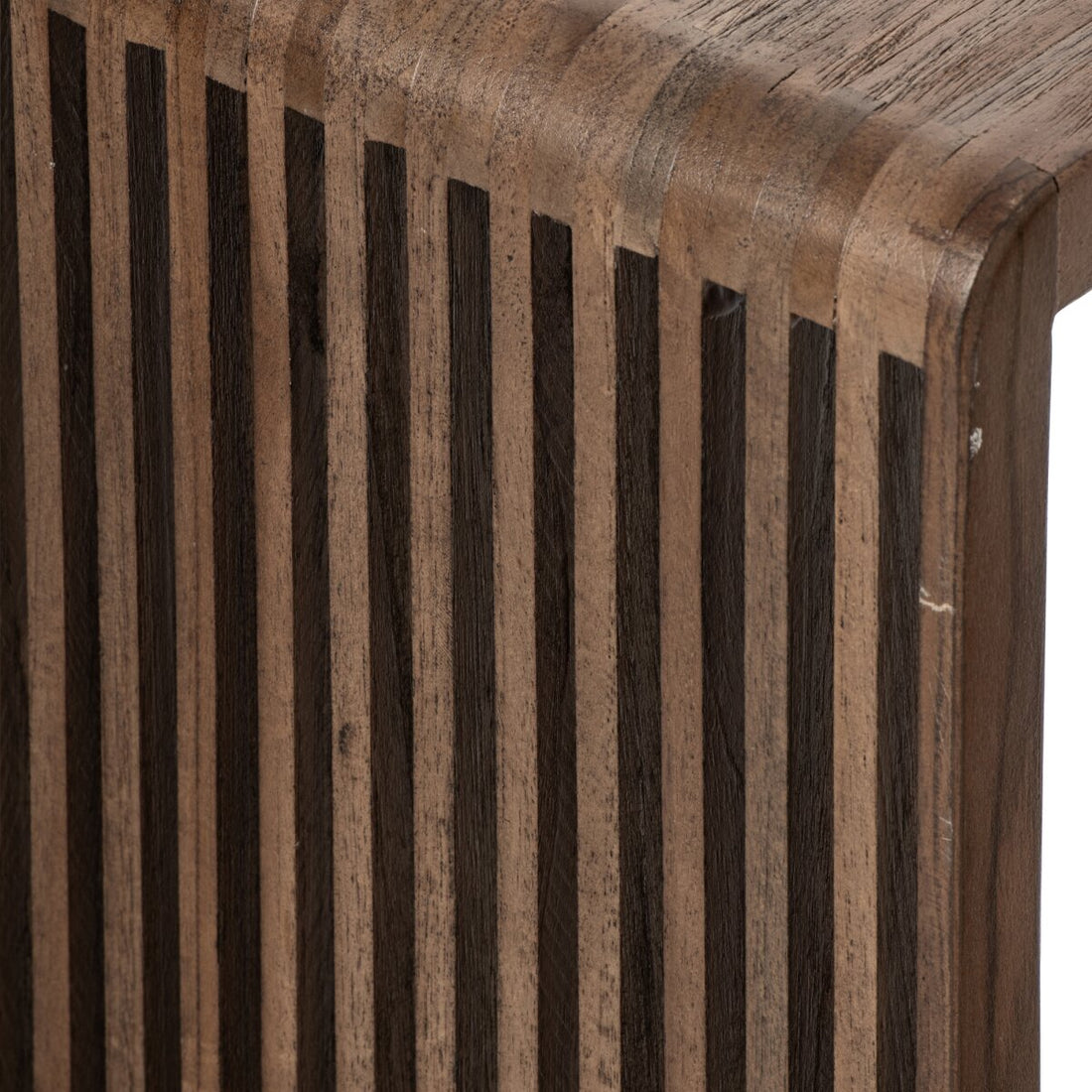 Tavolino a doghe in legno riciclato marrone scuro J-Line