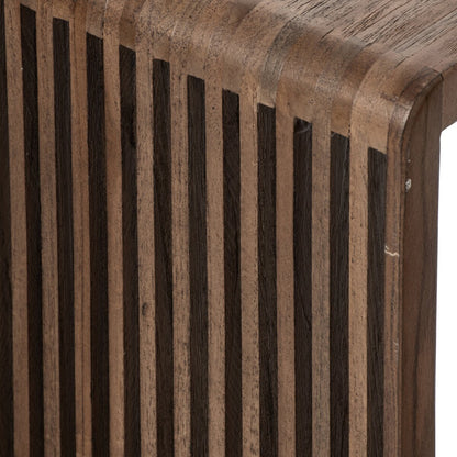 Tavolino a doghe in legno riciclato marrone scuro J-Line
