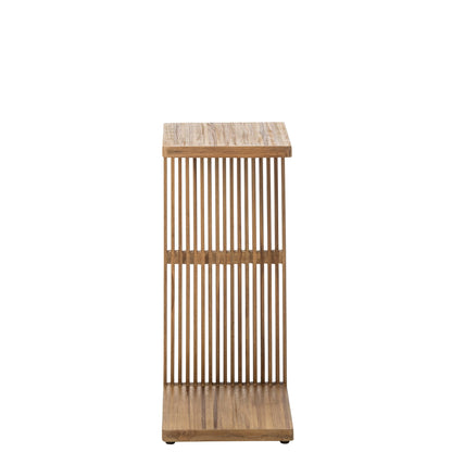 Tavolino a listelli in legno riciclato naturale J-Line