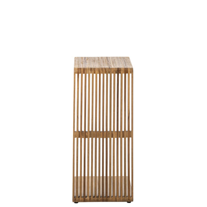 Tavolino a listelli in legno riciclato naturale J-Line