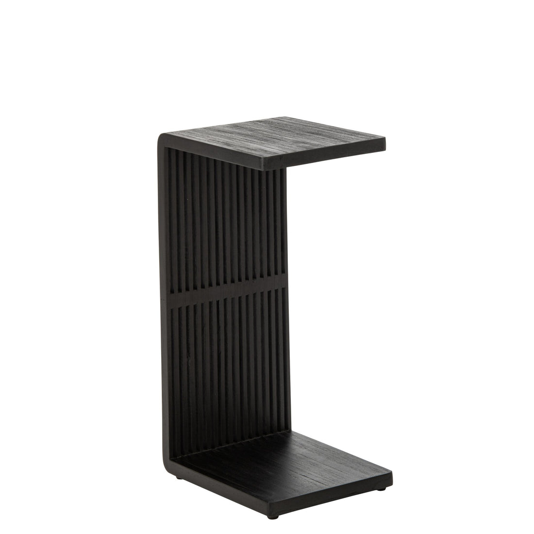 Tavolino a doghe in legno riciclato nero J-Line