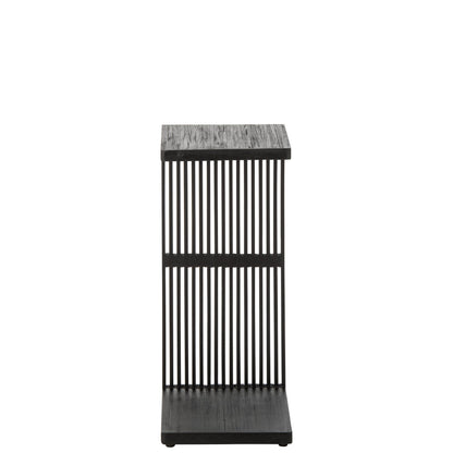 Tavolino a doghe in legno riciclato nero J-Line