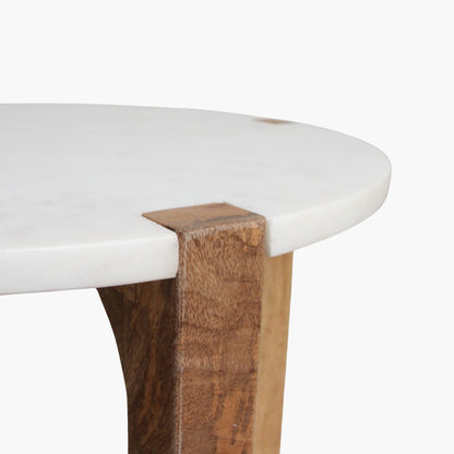 Bijzettafel Marmer Wit Raw Materials - Bijzettafel - Raw Materials - livinglovely.nl