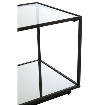 Bijzettafel Metaal/Glas Zwart Small J-Line