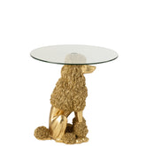 Bijzettafel Poedel Rond Polyresin Goudkleurig J-Line