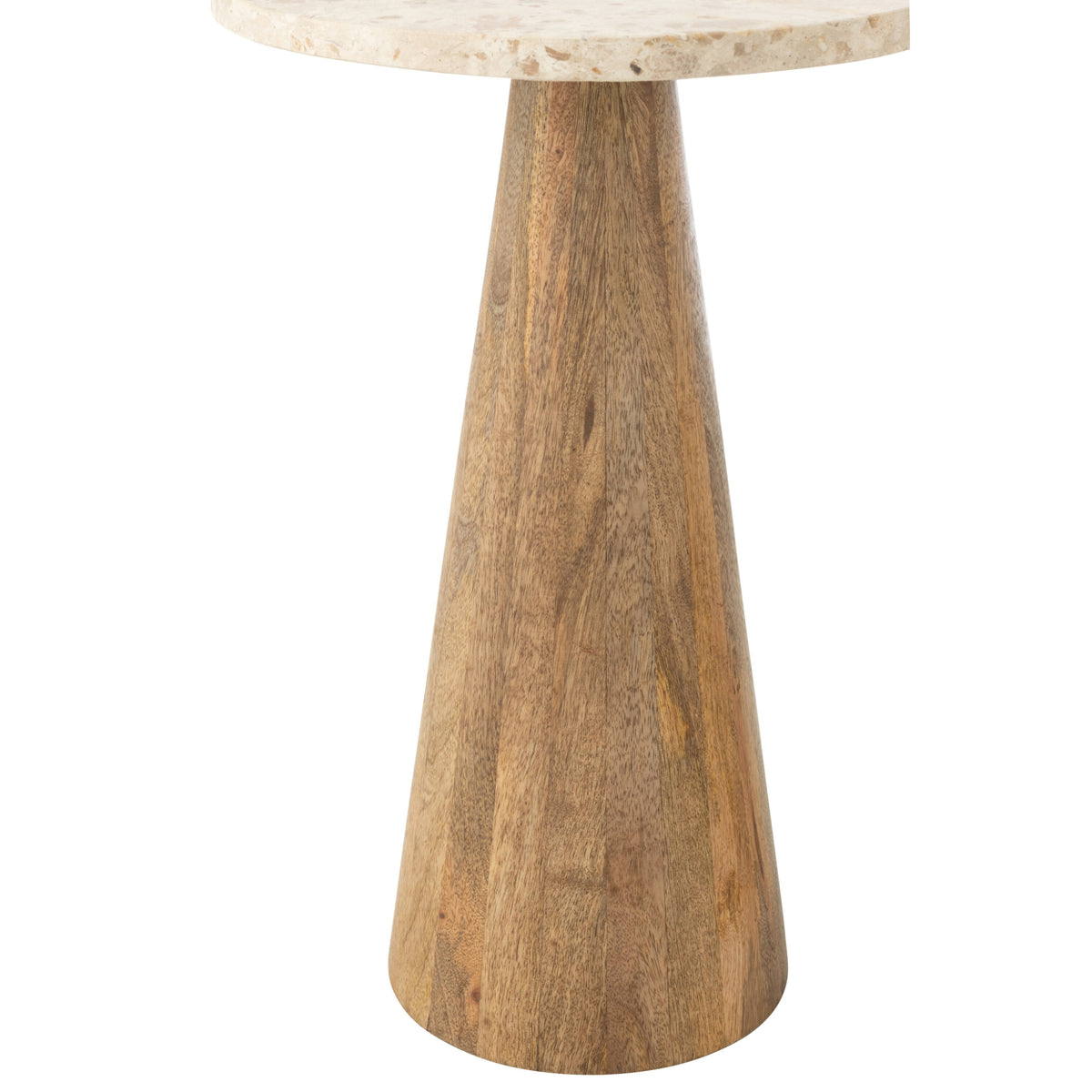 Tavolino rotondo in marmo e legno, beige/marrone, set da 2 J-Line