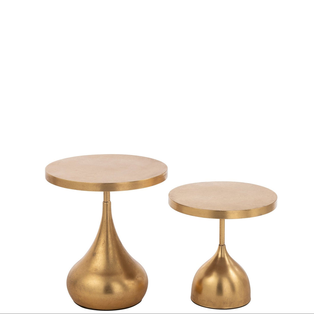 Set di 2 tavolini Goccia Metallo Oro J-Line