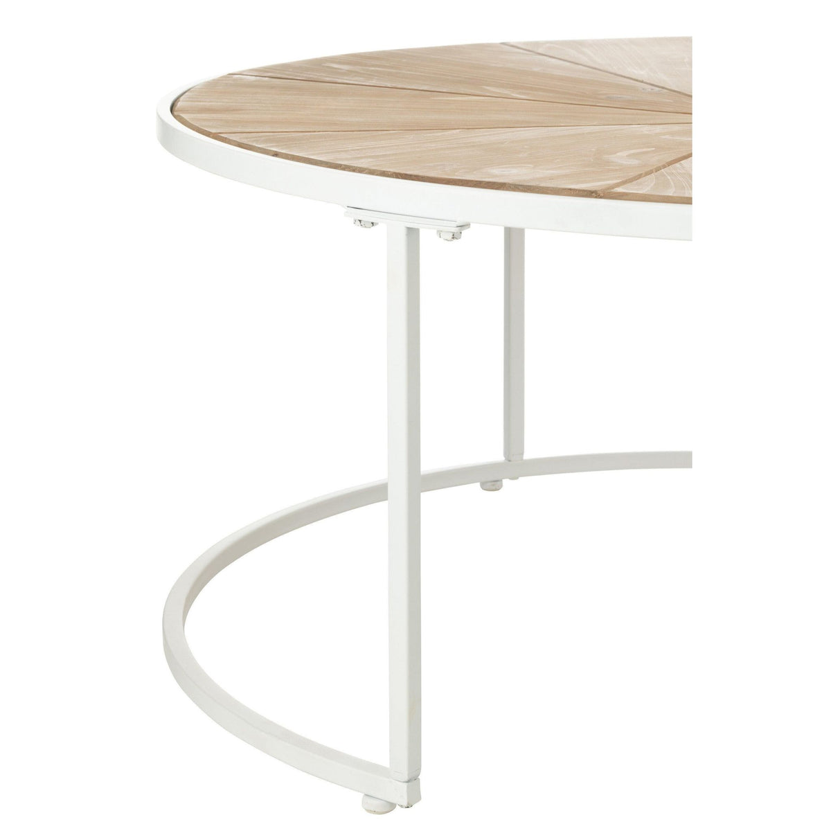 Bijzettafels Relax Metaal/Hout Wit/Naturel Set van 2 J-Line