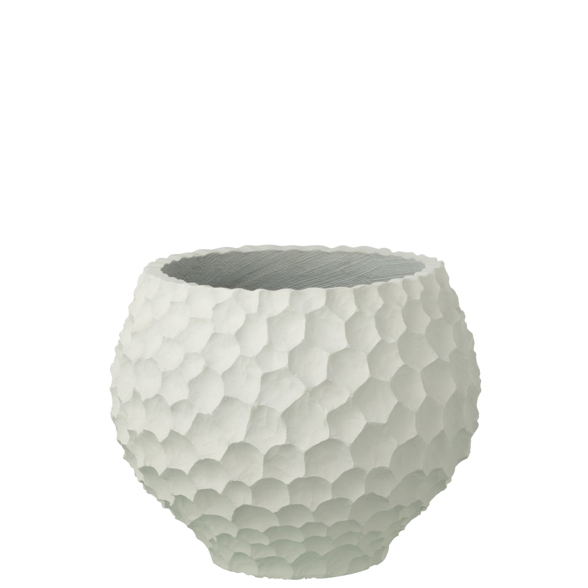 Vaso da fiori con scanalature + esterno bianco sabbia medio J-Line