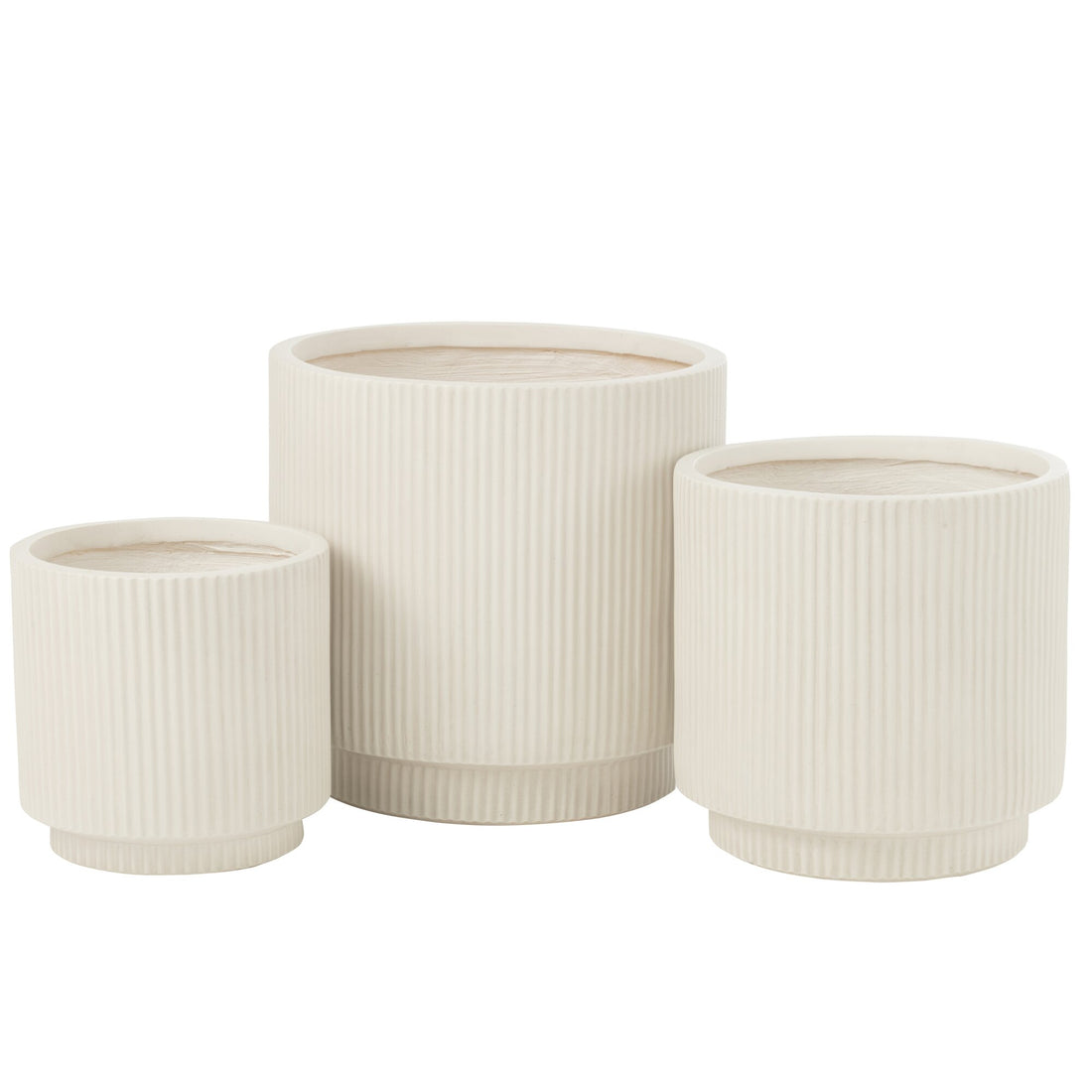 Set di 3 vasi in argilla Misty bianchi J-Line
