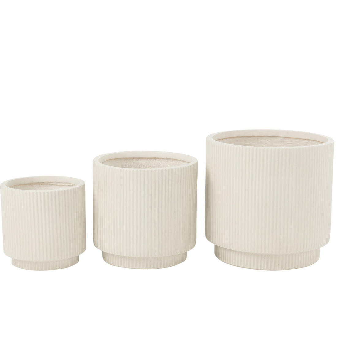 Set di 3 vasi in argilla Misty bianchi J-Line