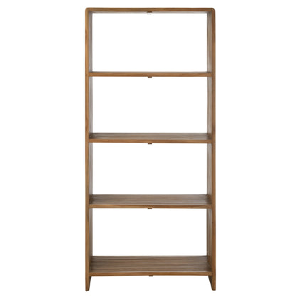 Libreria a 4 ripiani in teak riciclato naturale J-Line