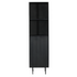 Detail van het verticale ribbelfront op de zwarte deur van de boekenkast Madison