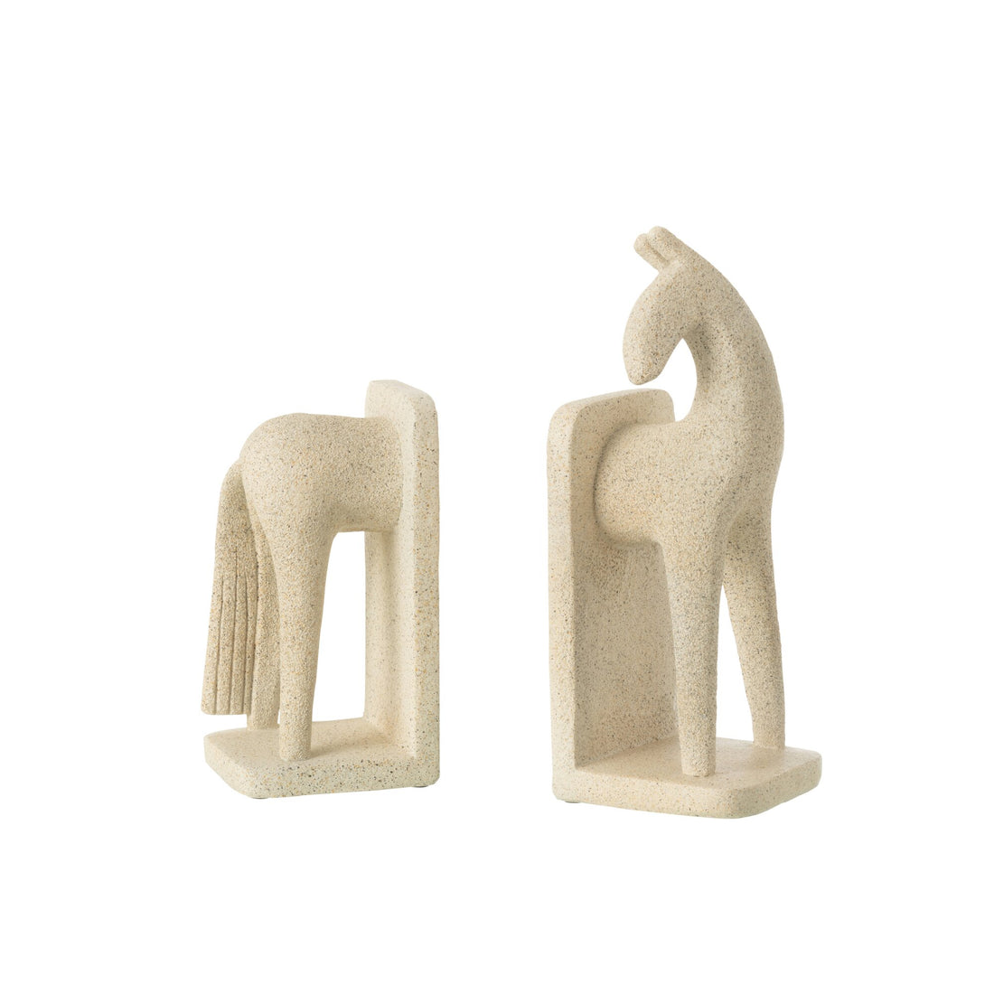 Reggilibri Cavallo Moderno Resina Beige Set J-Line
