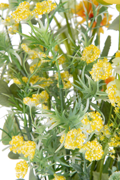 Bouquet Mix Flowers Artificial Yellow - Kunstbloem - J-Line - livinglovely.nl