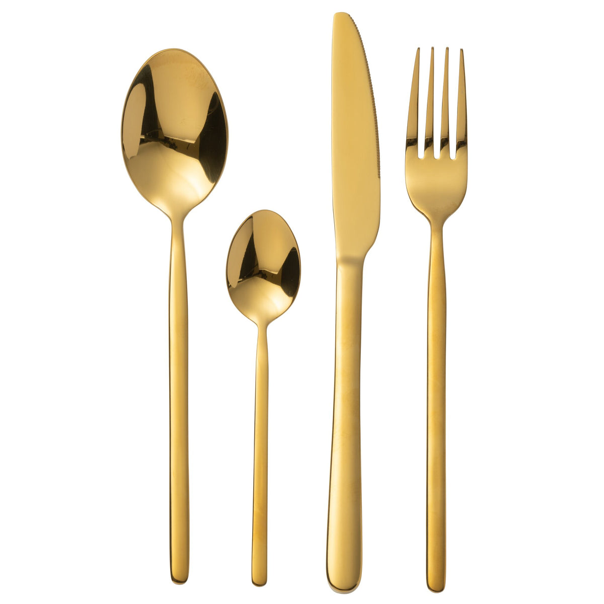 Set di posate B da 24 pezzi in acciaio inossidabile oro lucido J-Line