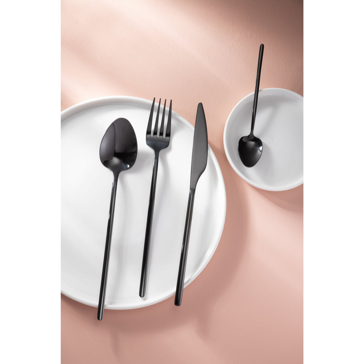 Set di posate C 24 pezzi in acciaio inossidabile nero lucido J-Line