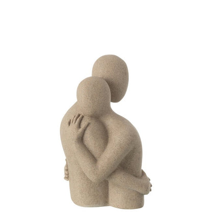 Buste Koppel Knuffel Resin Beige - Beeld - J-Line - livinglovely.nl