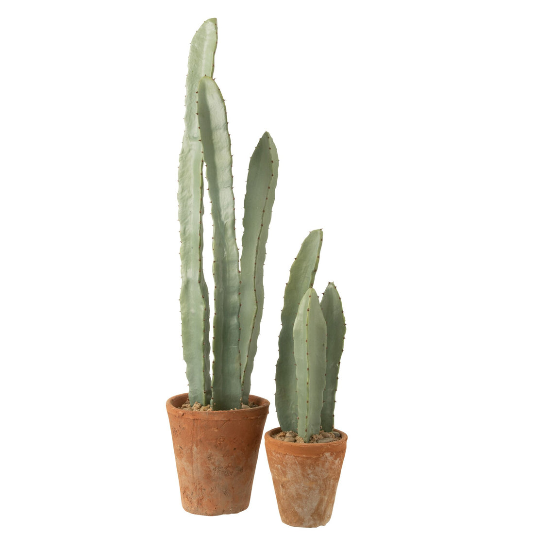 Cactus in vaso di plastica verde grande, set da 3