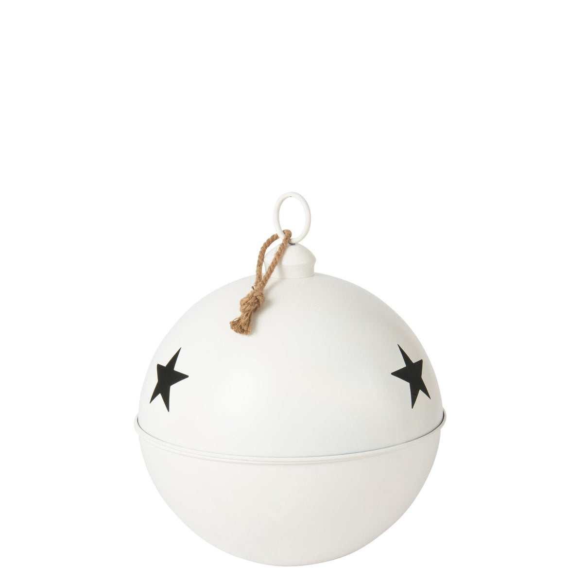 Christmas Bauble Mat Ball Iron White Large - - J-Line - livinglovely.nl