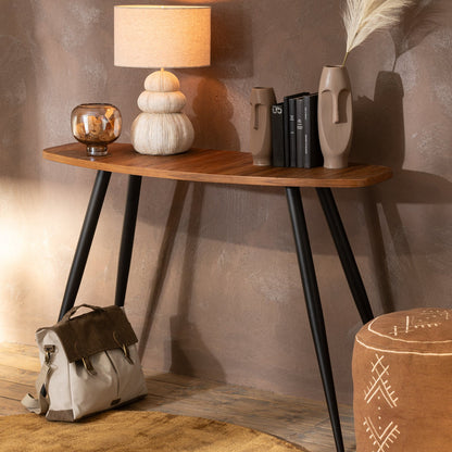 Consolle ovale in teak riciclato naturale J-Line
