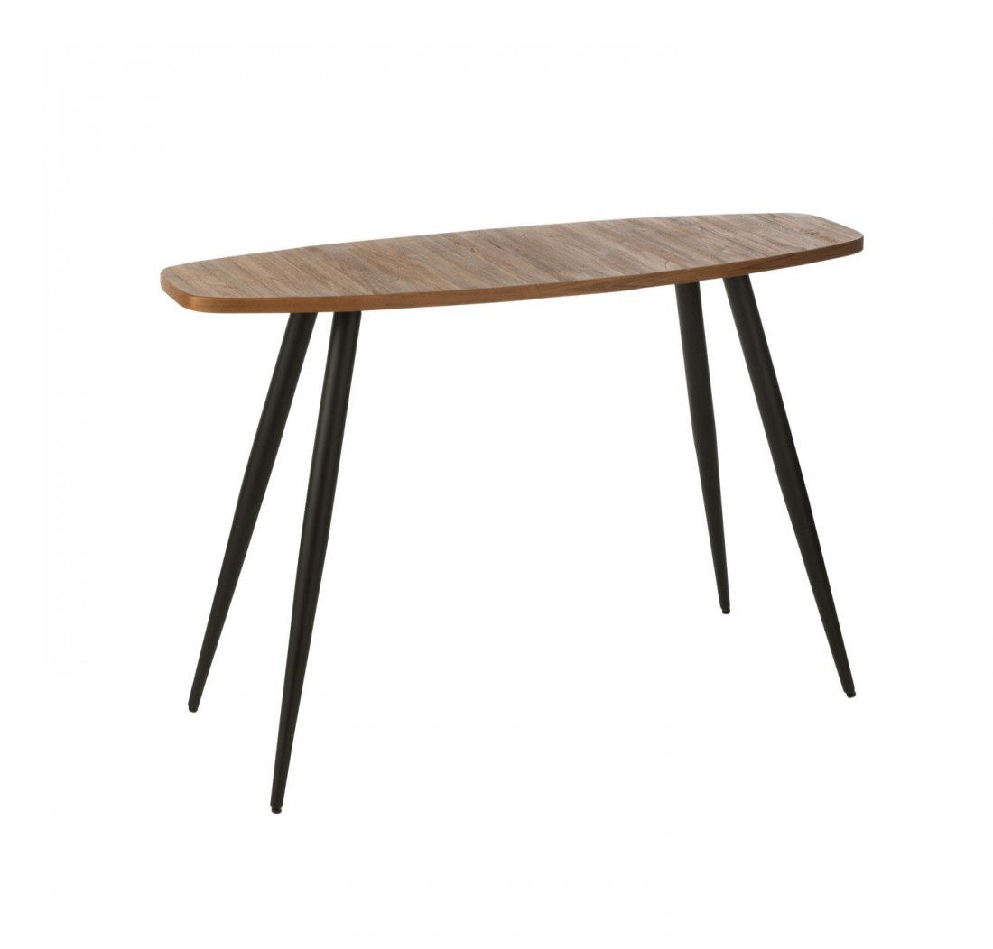 Consolle ovale in teak riciclato naturale J-Line