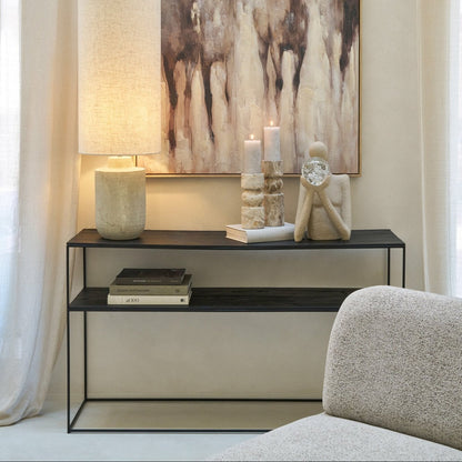 Consolle Rettangolare Legno Riciclato/Metallo Nero J-Line