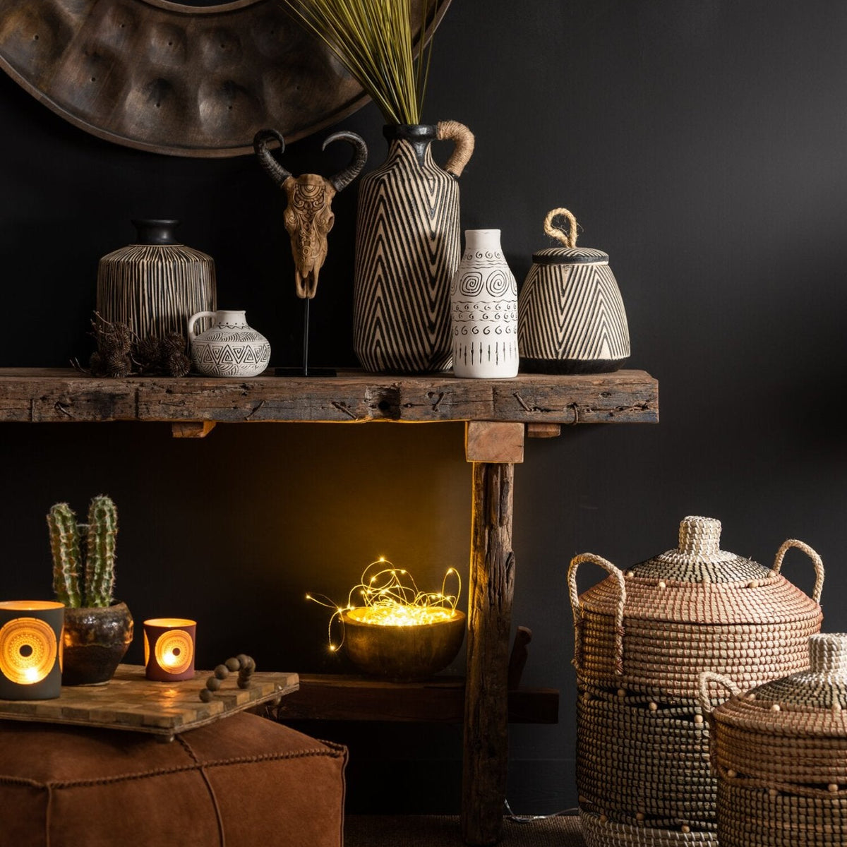 Consolle in legno grezzo riciclato marrone J-Line