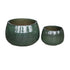 Coraline Green Glazed Round Ceramic Pot Set van 2 PTMD - Pot - PTMD - livinglovely.nl