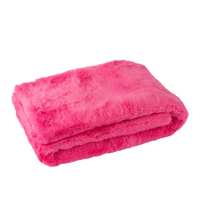 Coperta Cutie in poliestere rosa fluo L130x180 cm J-Line