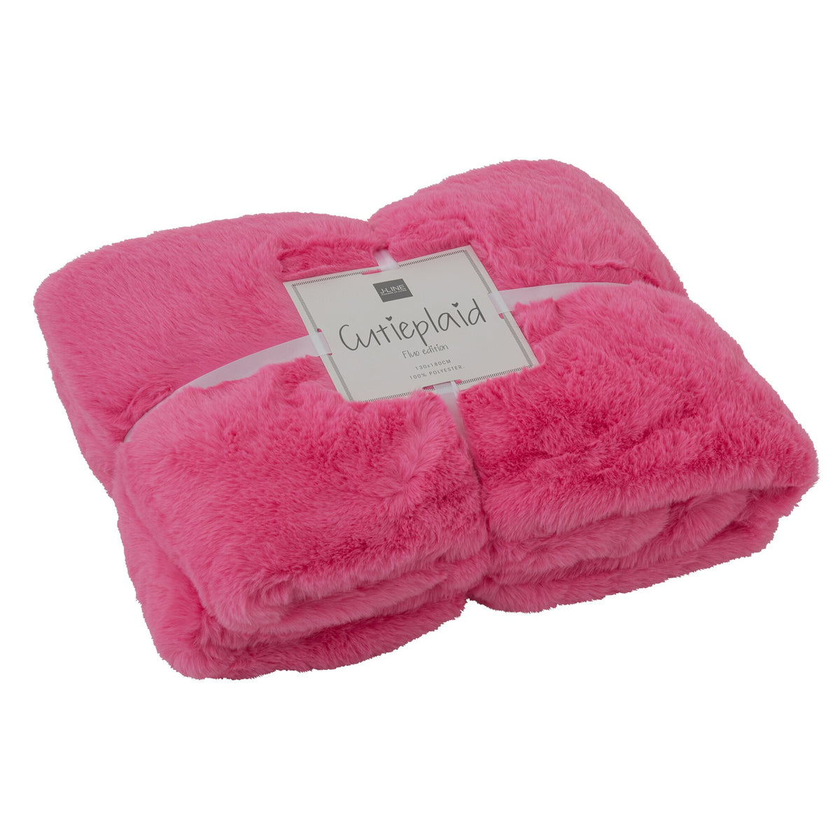 Coperta Cutie in poliestere rosa fluo L130x180 cm J-Line