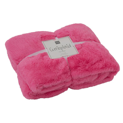 Coperta Cutie in poliestere rosa fluo L130x180 cm J-Line