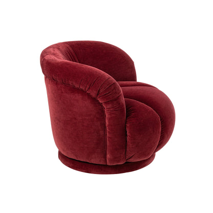 Poltrona girevole in compensato/tessuto bordeaux J-Line