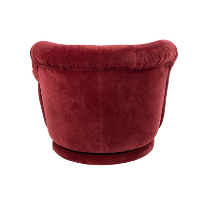 Poltrona girevole in compensato/tessuto bordeaux J-Line