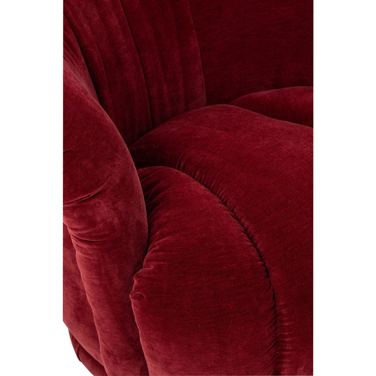 Poltrona girevole in compensato/tessuto bordeaux J-Line