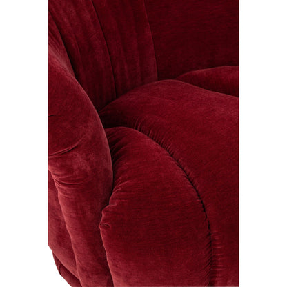 Poltrona girevole in compensato/tessuto bordeaux J-Line