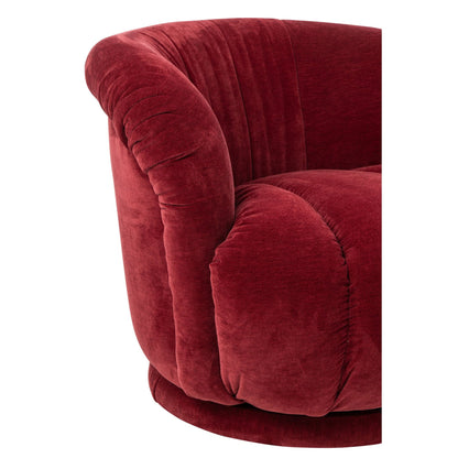 Poltrona girevole in compensato/tessuto bordeaux J-Line