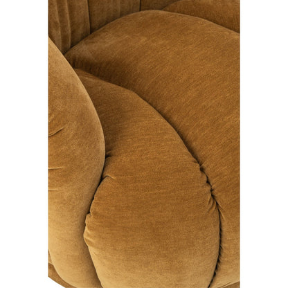 Poltrona girevole in compensato/tessuto giallo senape J-Line